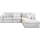 5 Piece Sectional Sofa in Hogan Cotton Off White