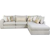 5 Piece Sectional Sofa in Loxley Coconut Clay Fabric