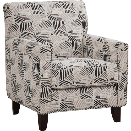 Accent Chair in Yorkshire Slate Grey & White Pattern Fabric