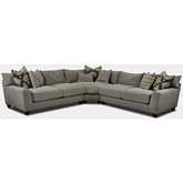 3 Piece Sectional Sofa in Lonestar Storm Grey Fabric