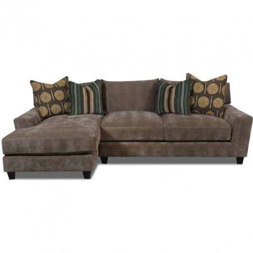 Sectional Sofa with Left Facing Chaise Samab Mocha Brown Fabric