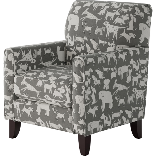 Accent Chair in Doggier Graphite Gray Print Fabric