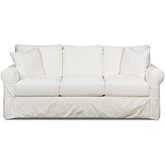 Rolled Arm Sofa in Sutton Snow White Fabric Slip Cover