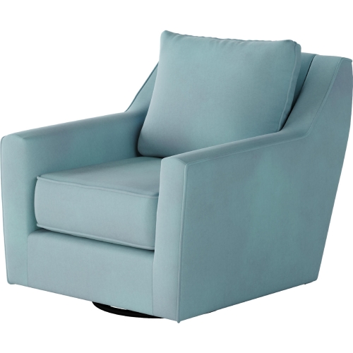 Swivel Glider Accent Chair in Bella Skylight Blue Fabric