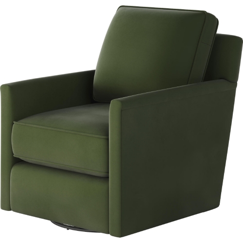 Swivel Glider Accent Chair in Bella Forrest Green Fabric