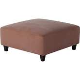 38" Square Cocktail Ottoman in Bella Rosewood Fabric