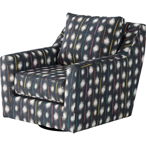 Swivel Glider Accent Chair in Bindi Crayola Multicolor