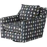 Swivel Glider Accent Chair in Bindi Crayola Multicolor