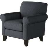 Accent Chair in Truth or Dare Navy Blue Fabric