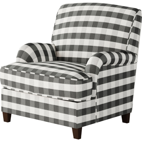 Accent Chair in Brock Charcoal Gray Check Fabric