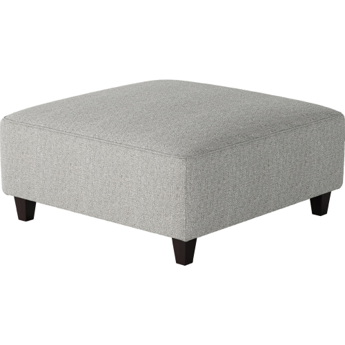 38" Square Cocktail Ottoman in Sugarshack Metal Gray Fabric