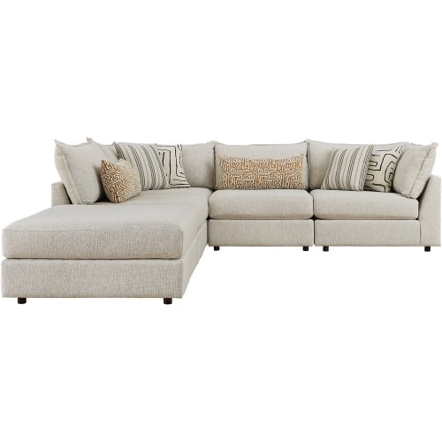 5 Piece Sectional Sofa w/ Reversible Chaise in Durango Pewter Off White