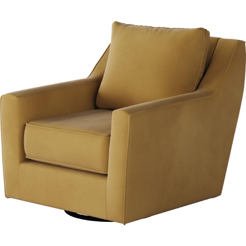 Swivel Glider Accent Chair in Bella Harvest Gold Fabric