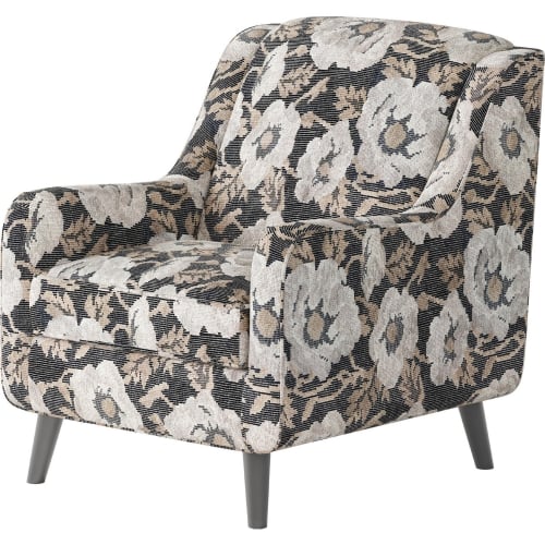 Accent Chair in Bloom Carbon Gray Floral Fabric