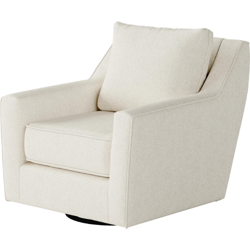 Swivel Glider Accent Chair in Sugarshack Glacier Cream Fabric