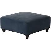 38" Square Cocktail Ottoman in Bella Midnight Blue Fabric