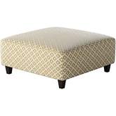 38" Square Cocktail Ottoman in Owen Straw Multicolor Fabric