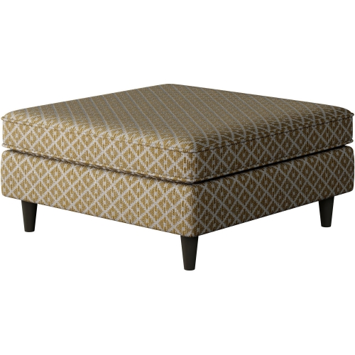 38" Square Cocktail Ottoman in Owen Straw Multicolor Fabric