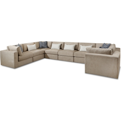 Sectional Sofa in Oatmeal Fabric