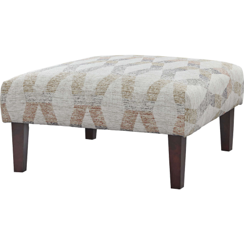 Ottoman in Barro Desert Multicolor Print Fabric