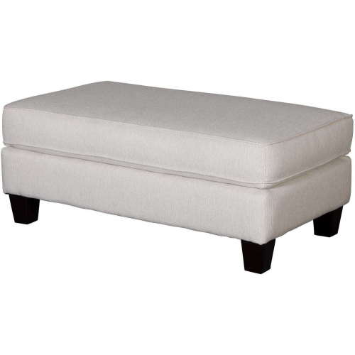 Ottoman in Truth or Dare Salt Off White Fabric