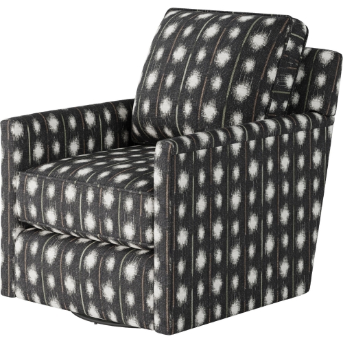 Swivel Glider Accent Chair in Bindi Charcoal Gray Pattern Fabric