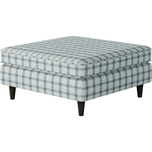 38" Square Cocktail Ottoman in Howbeit Spa Blue Fabric