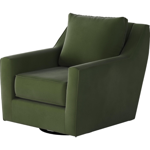 Swivel Glider Accent Chair in Bella Forrest Green Fabric