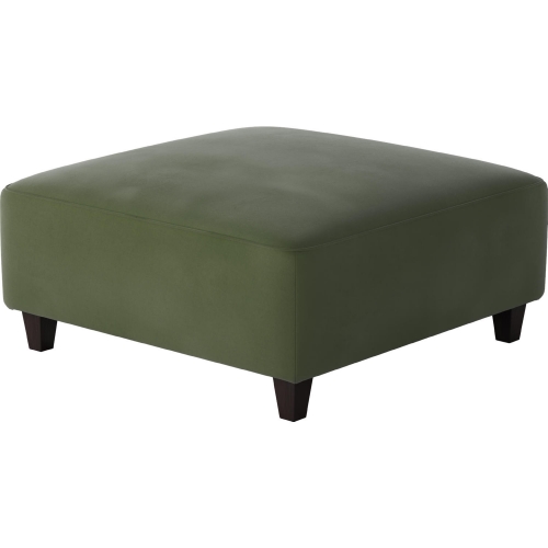 38" Square Cocktail Ottoman in Bella Forrest Green Fabric