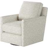 Swivel Glider Accent Chair in Chit Chat Domino Fabric