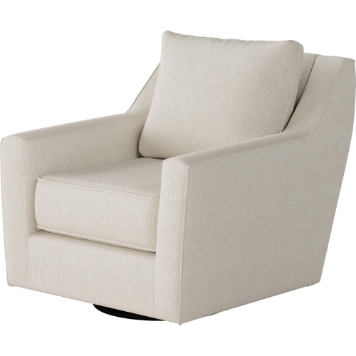 Swivel Glider Accent Chair in Truth or Dare Salt Off White