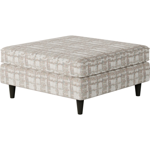 38" Square Cocktail Ottoman in Greenwich Pastel Cream Fabric