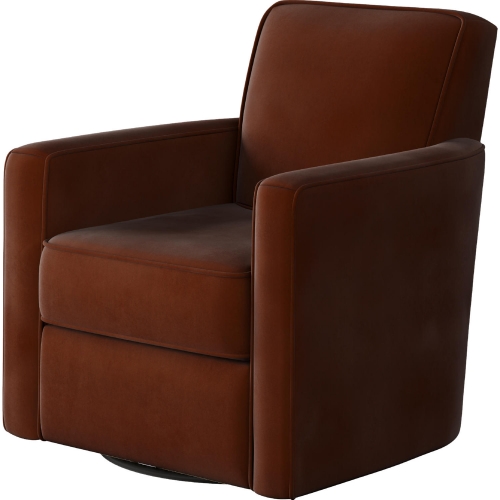 Swivel Glider Accent Chair in Bella Burnt Orange Fabric