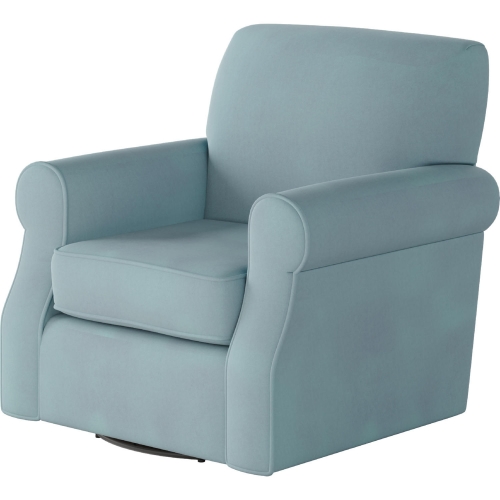 Swivel Accent Chair in Bella Skylight Blue Fabric