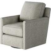 Swivel Glider Accent Chair in Sugarshack Metal Gray Fabric