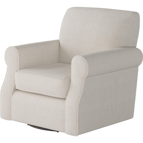 Swivel Accent Chair in Truth or Dare Salt Off White Fabric