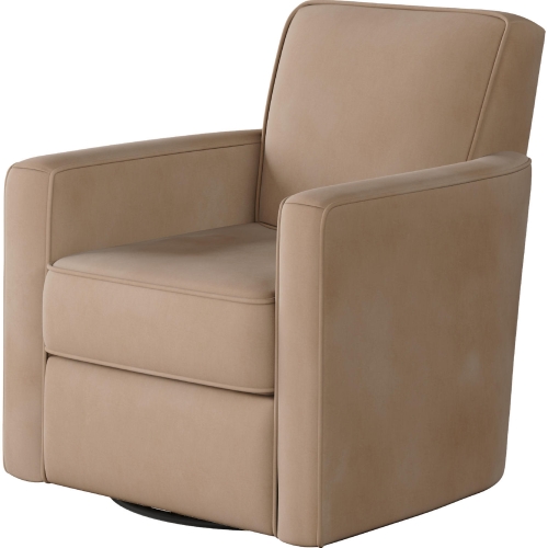 Swivel Glider Accent Chair in Bella Blush Mauve Fabric