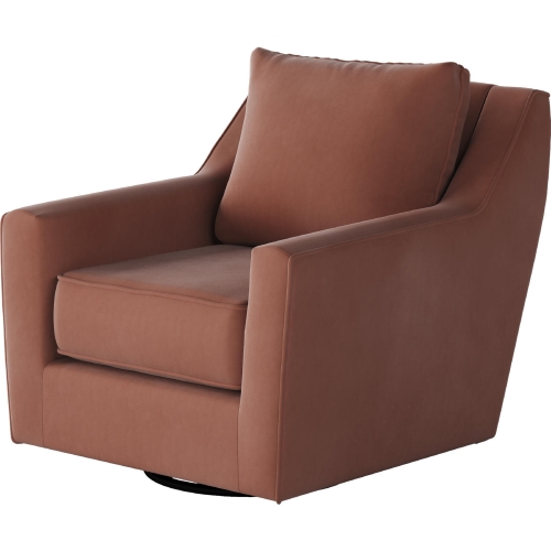 Swivel Glider Accent Chair in Bella Rosewood Fabric