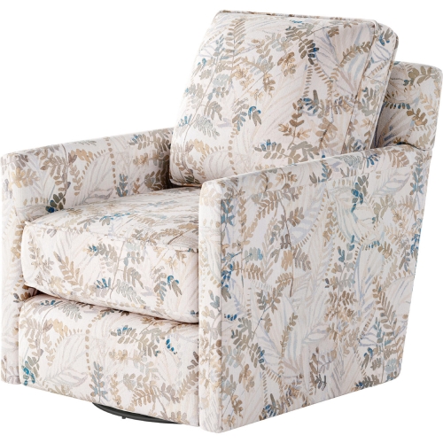 Swivel Glider Accent Chair in Fetty Citrus Multicolor Fabric