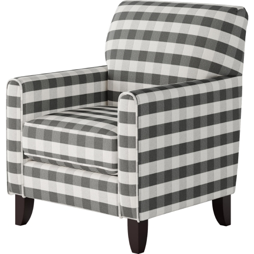 Accent Chair in Brock Charcoal Gray Check Fabric