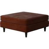 38" Square Cocktail Ottoman in Bella Burnt Orange Fabric