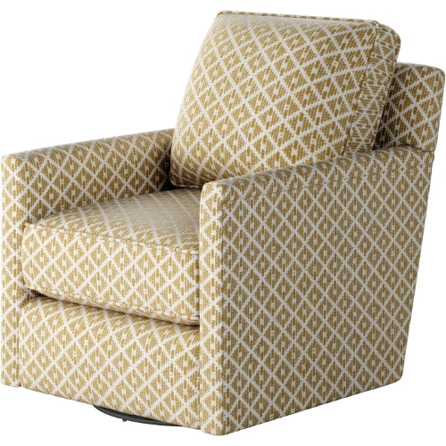 Swivel Glider Accent Chair in Owen Straw Multicolor Fabric