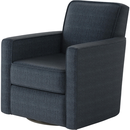 Swivel Glider Accent Chair in Theron Indigo Blue Fabric