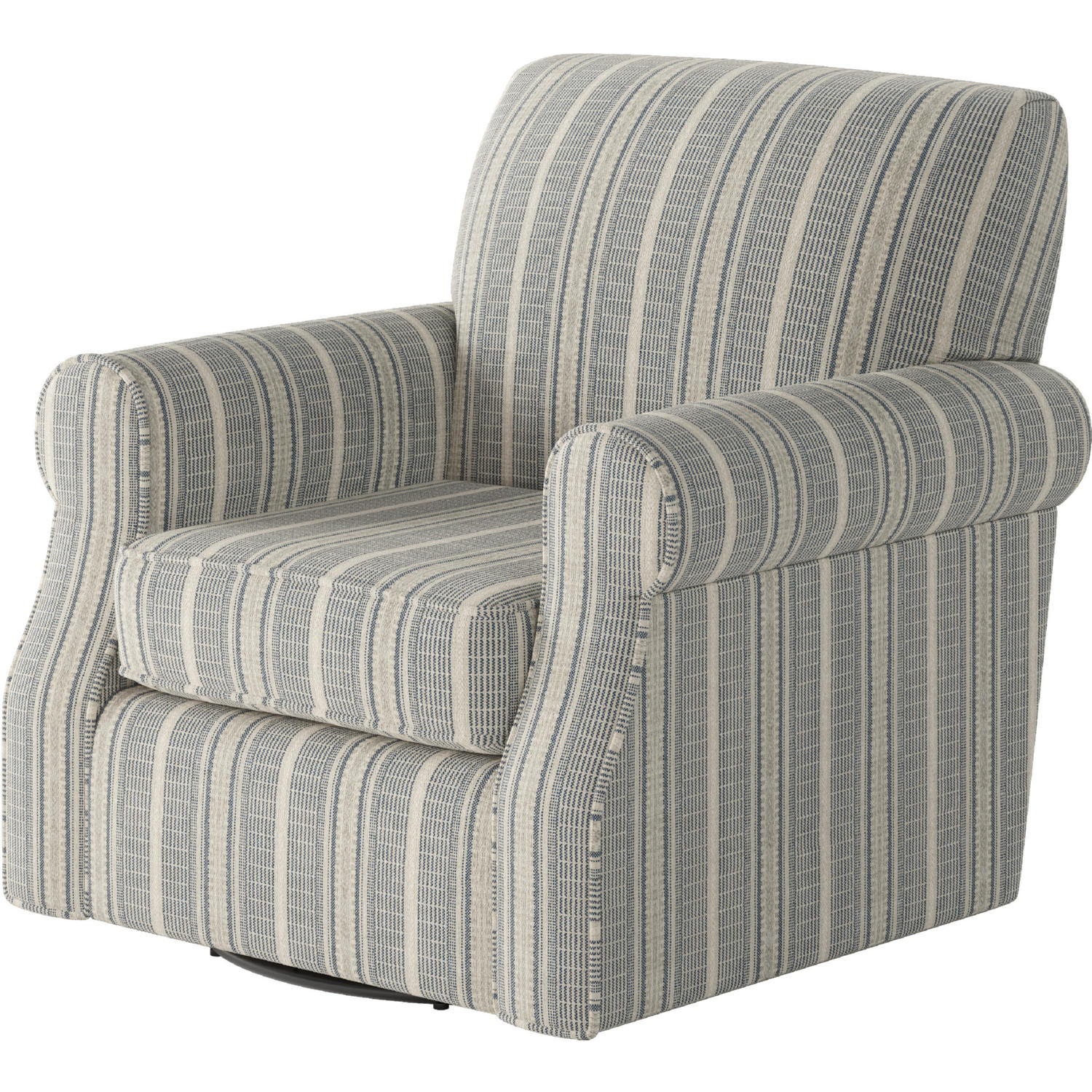 Southern Furniture 602S C Farmhouse Indigo 602S C Swivel Accent Chair in Farmhouse Indigo Blue Fabric