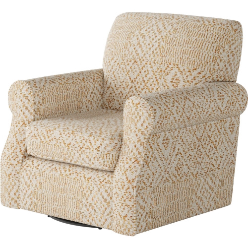 Swivel Accent Chair in Roughwin Squash Gold Beige Fabric