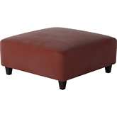 38" Square Cocktail Ottoman in Bella Rouge Fabric