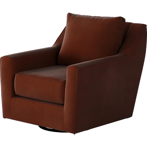 Swivel Glider Accent Chair in Bella Burnt Orange Fabric