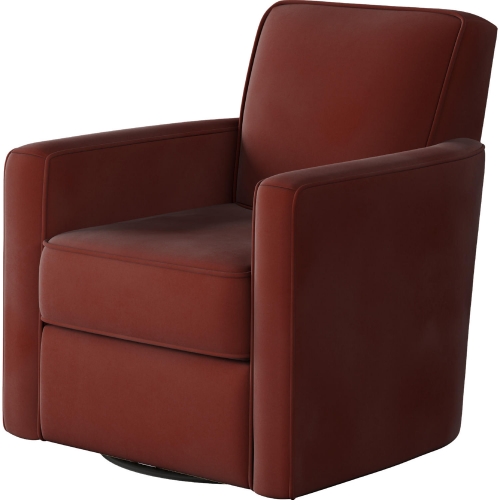 Swivel Glider Accent Chair in Bella Rosewood Fabric