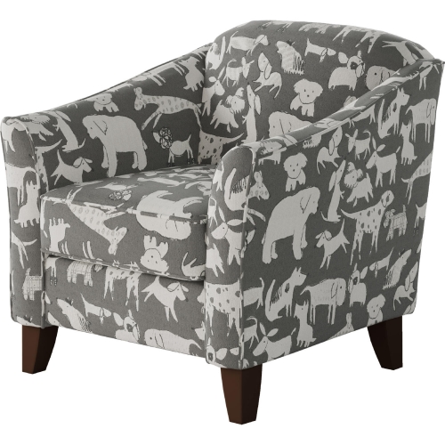 Accent Chair in Doggier Graphite Gray Print Fabric