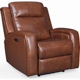 Cheyenne Dual Power Lay Flat Swivel Glider Recliner in Brown Top Grain Leather